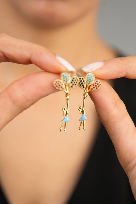 Heliophilia Silver Pendientes de Metal con Circonita Oro CKP9351